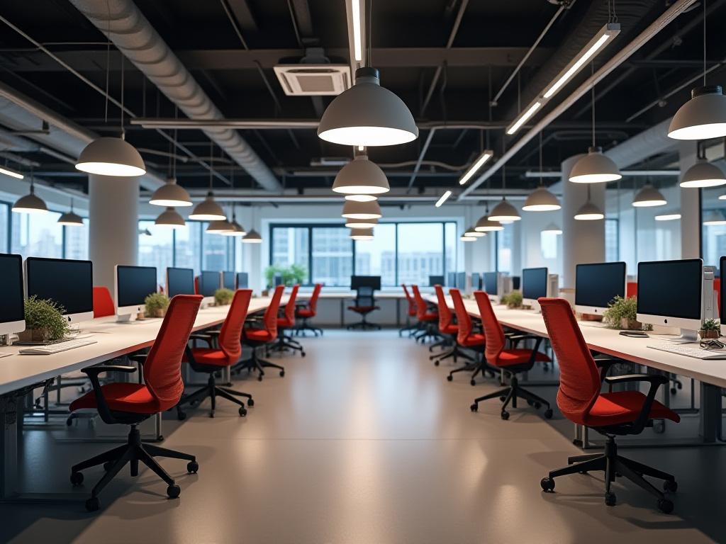 Modern office lighting for tech startup
