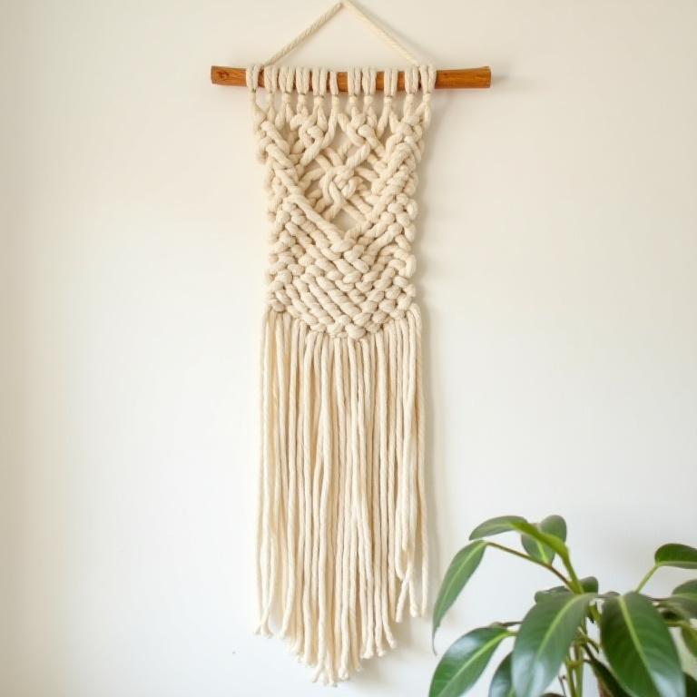 Student macrame creation from workshop
